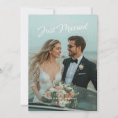 Just Married Wedding Foto Ankündigung (Vorderseite)