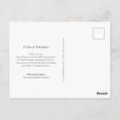 Just Married Wedding Foto Ankündigung Postkarte (Rückseite)