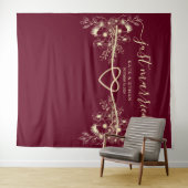 Just Married Wedding Foto Booth Hintergrund Wandteppich (Beispiel (Horizontal))