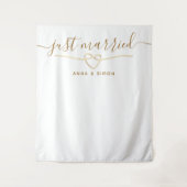 Just Married Wedding Foto Prop Wandteppich (Vorderseite)