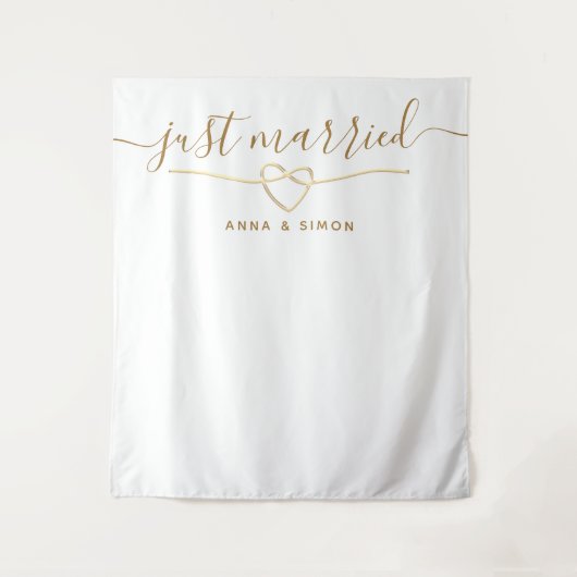 Just Married Wedding Foto Prop Wandteppich (Vorderseite)