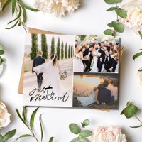 Just Married Wedding Foto Vielen Dank Postcard