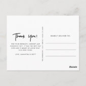 Just Married Wedding Foto Vielen Dank Postcard Postkarte (Rückseite)