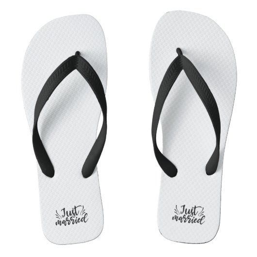 Just Married Wedding Marriage Slippers Badesandalen (Fußbett)