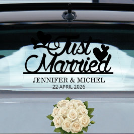  Just Married Wedding Minimalist Newlywed Car Fensteraufkleber