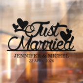  Just Married Wedding Minimalist Newlywed Car Fensteraufkleber (Blatt 2)