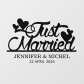  Just Married Wedding Minimalist Newlywed Car Fensteraufkleber (Blatt)