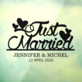 Just Married Wedding Minimalist Newlywed Car Fensteraufkleber (Blatt 3)
