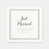 Just Married Wedding Mr. & Mrs Rustic Olive Green Serviette (Vorderseite)