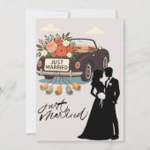 Just Married Wedding Party-Elegant Modern Newlywed Einladung (Vorderseite)