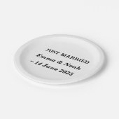 Just Married Wedding Tellers - Individuelle Name & Pappteller (Schrägansicht)