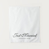 Just Married Wedding Text Fabric Car Banner Sign Wandteppich (Vorderseite)