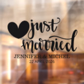  Just Married Wedding with black heart Car Fensteraufkleber (Blatt 2)