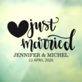  Just Married Wedding with black heart Car Fensteraufkleber (Blatt 3)