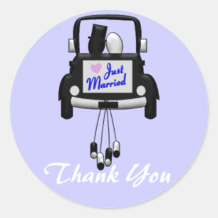 Just Married Wedple in Car Stickers