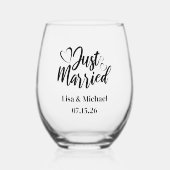 Just Married  Weinglas Ohne Stiel (Vorderseite)