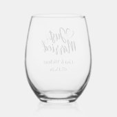 Just Married  Weinglas Ohne Stiel (Rückseite)