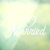 Just Married White Heart Fensteraufkleber (Blatt 3)