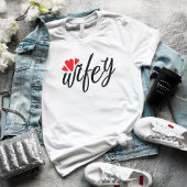 Just Married Wifey Modern Elegantes einfaches Skri T-Shirt