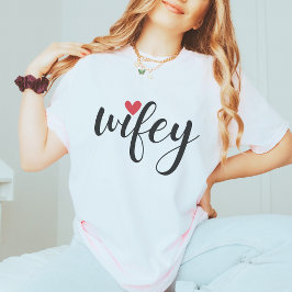 Just Married Wifey Modern Elegantes einfaches Skri T-Shirt