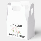 Just Married with Bride & Groom Names Gevor Box Geschenkschachtel (Geöffnet)