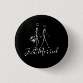 Just Married X-Ray Skeleton Honeymoon Couple Button (Vorderseite)
