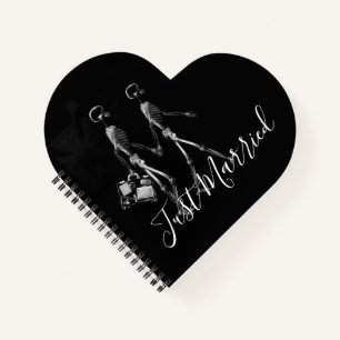 Just Married X-Ray Skeleton Honeymoon Couple Notizblock