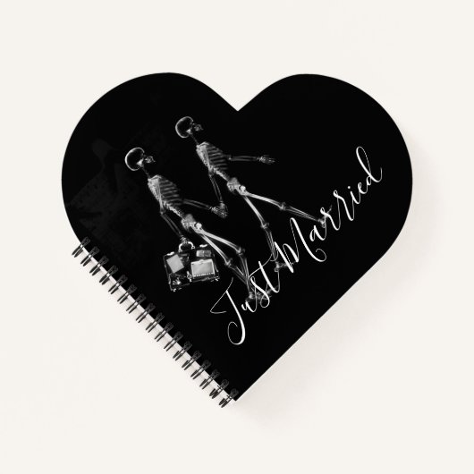 Just Married X-Ray Skeleton Honeymoon Couple Notizblock (Vorderseite)