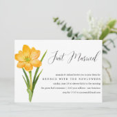 Just Married Yellow daffodil Post Hochzeit Brunch Einladung (Stehend Vorderseite)