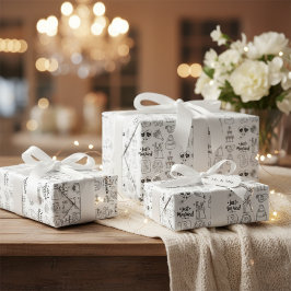 "Just Married" - Zeichenpapier Geschenkpapier