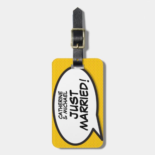 JUST MARRIERT Spaß Moderner Gepäckanhänger (Vorderseite vertikal)