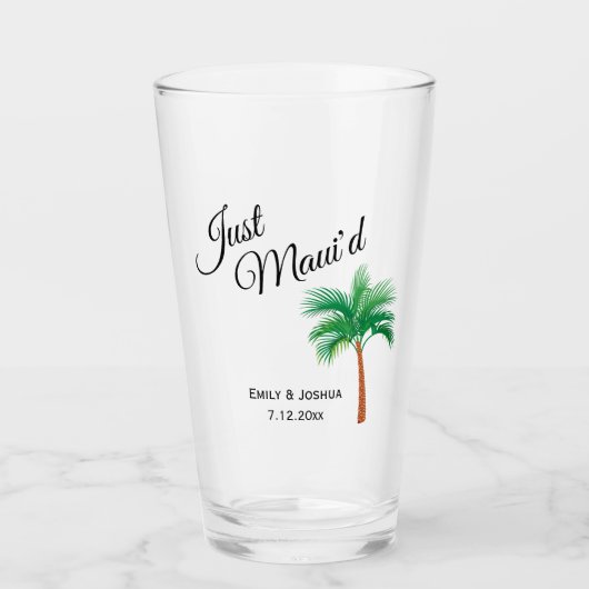 Just Maui'd | Maui Beach Palm Tree Gastgeschenk Ho Glas (Vorderseite)