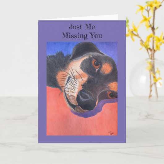 Just Me Vermisst Sie 5 x 7 Grußkarte Karte (Gelbe Blume)