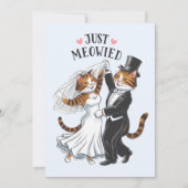 Just Meowied Verheiratete Paare Cat Funny Wedding Einladung (Vorderseite)
