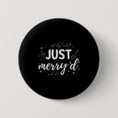 Just Merry'd Matching Christmas Wedding Party Marr Button (Vorderseite)
