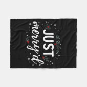 Just Merry'd Matching Christmas Wedding Party Marr Fleecedecke (Vorderseite (Horizontal))