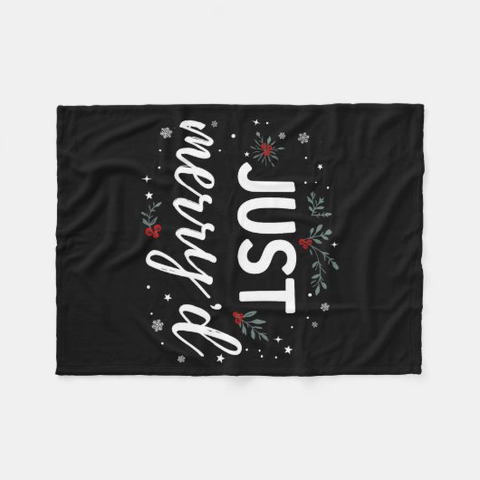 Just Merry'd Matching Christmas Wedding Party Marr Fleecedecke (Vorderseite (Horizontal))