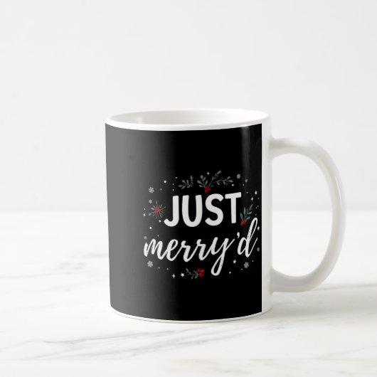 Just Merry'd Matching Christmas Wedding Party Marr Kaffeetasse (Rechts)
