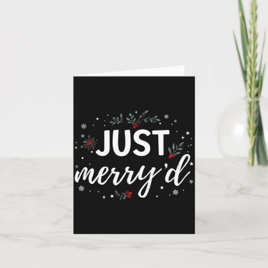Just Merry'd Matching Christmas Wedding Party Marr Karte (Vorderseite)