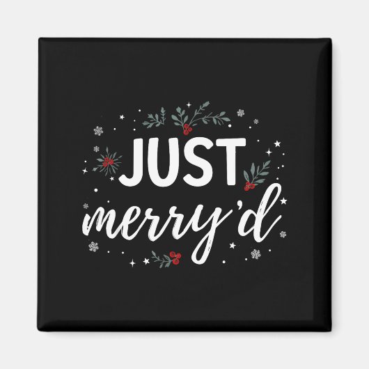 Just Merry'd Matching Christmas Wedding Party Marr Magnet (Vorne)