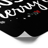 Just Merry'd Matching Christmas Wedding Party Marr Poster (Ecke)