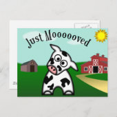 Just Moooved Postkarte (Vorne/Hinten)