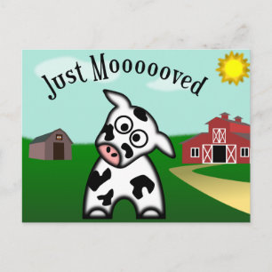 Just Moooved Postkarte