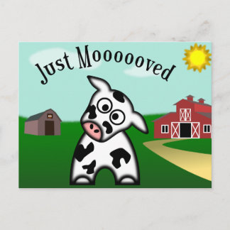 Just Moooved Postkarte