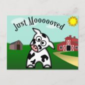 Just Moooved Postkarte (Vorderseite)