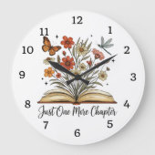 Just One More Chapter, Book, Flowers Butterfly, Große Wanduhr (Vorderseite)