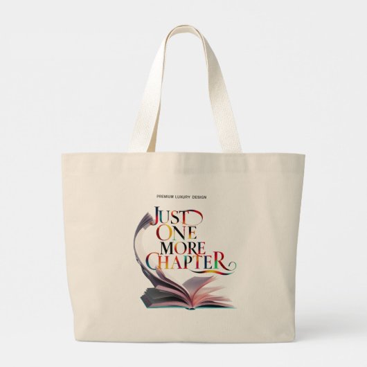 Just One More Chapter" Book Lover Tote Bag Jumbo Stoffbeutel (Rückseite)