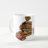 Just One More Chapter Coffee Bücher Florales Desig Kaffeetasse (Vorderseite Links)