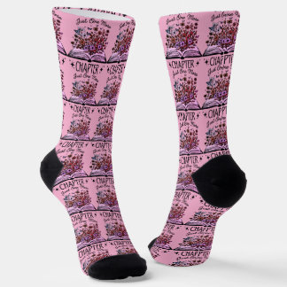 Just One More Chapter - Floral Book Lover -Bookish Socken