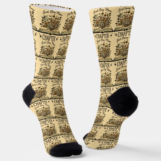 Just One More Chapter - Floral Book Lover -Bookish Socken (Gewinkelt)